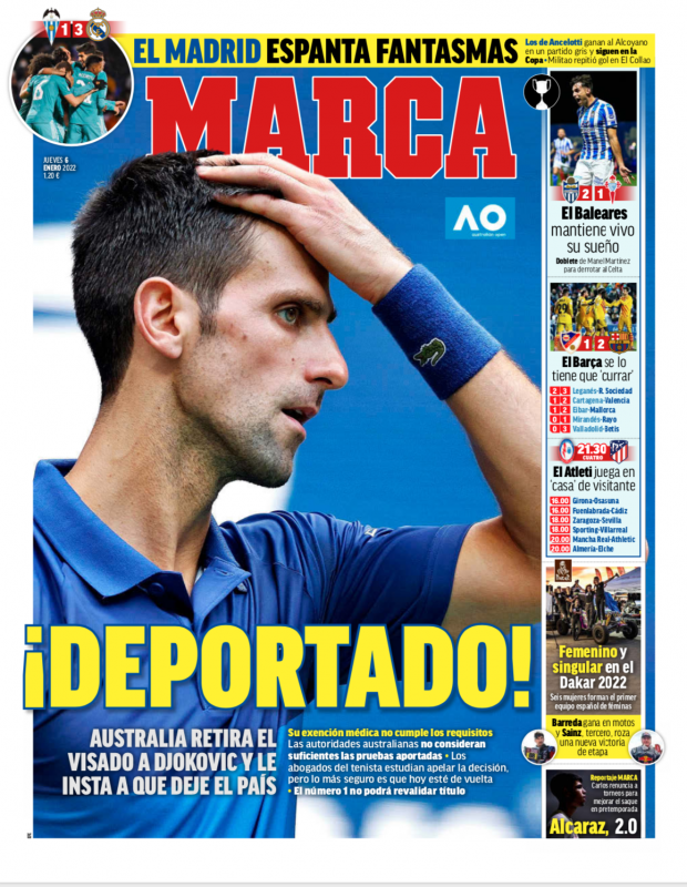 国王杯ラウンド32アルコヤーノ戦翌日MARCA紙一面：EL MADRID ESPANTA FANTASMAS（亡霊を追い払ったマドリー）