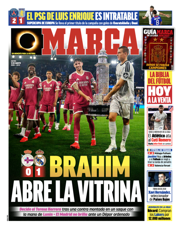 プレシーズンマッチ第5戦デポルティーボ・ラ・コルーニャ戦翌日MARCA紙採点：BRAHIM ABRE LA VITRINA（ブラヒムがショーケースを開く）