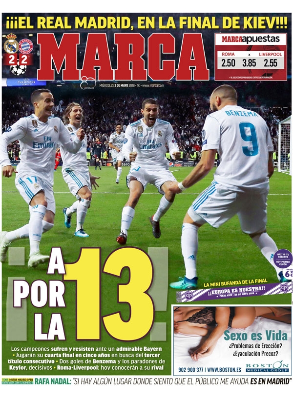 MARCA1面：A por la 13 （13度目のタイトルへ）