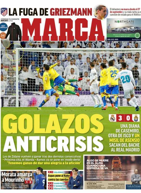 MARCA: Golazos anticrisis(危機を打ち払うファインゴール)